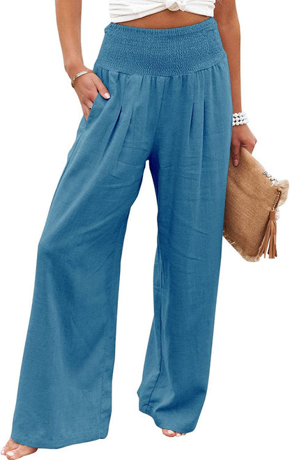 Pantalon en lin pour femme Confortable Coupe ample Type de pantalon d'été
