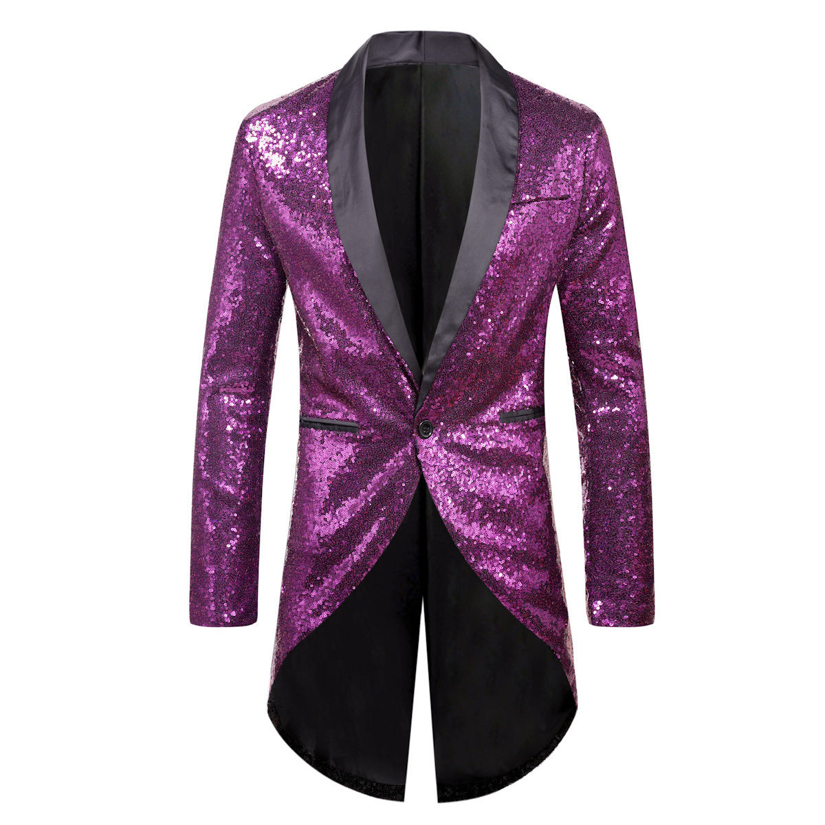 Blazer de costume pour homme, effet pailleté, élégant, col châle