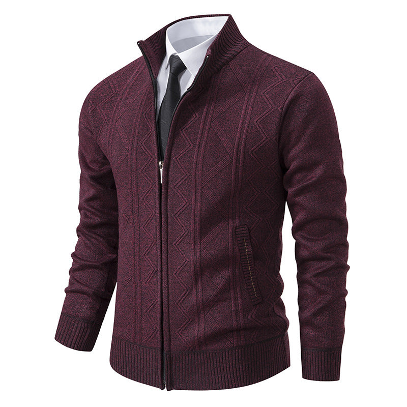 Cardigan torsadé pour homme col montant design moderne