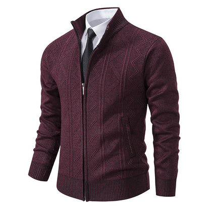 Cardigan torsadé pour homme col montant design moderne
