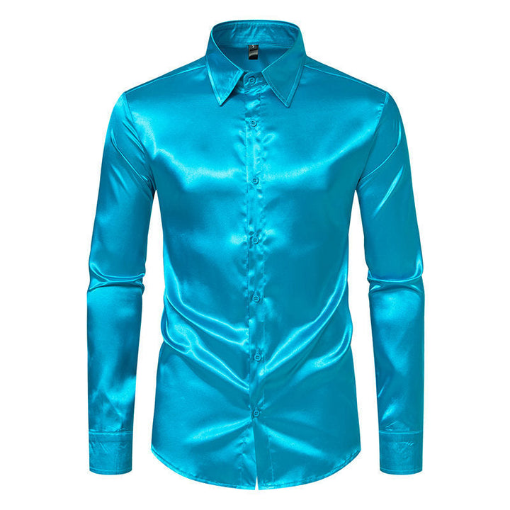 Chemise élégante en satin brillant pour homme