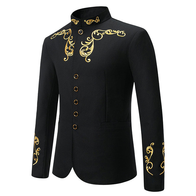 Blazer élégant pour homme avec broderie dorée
