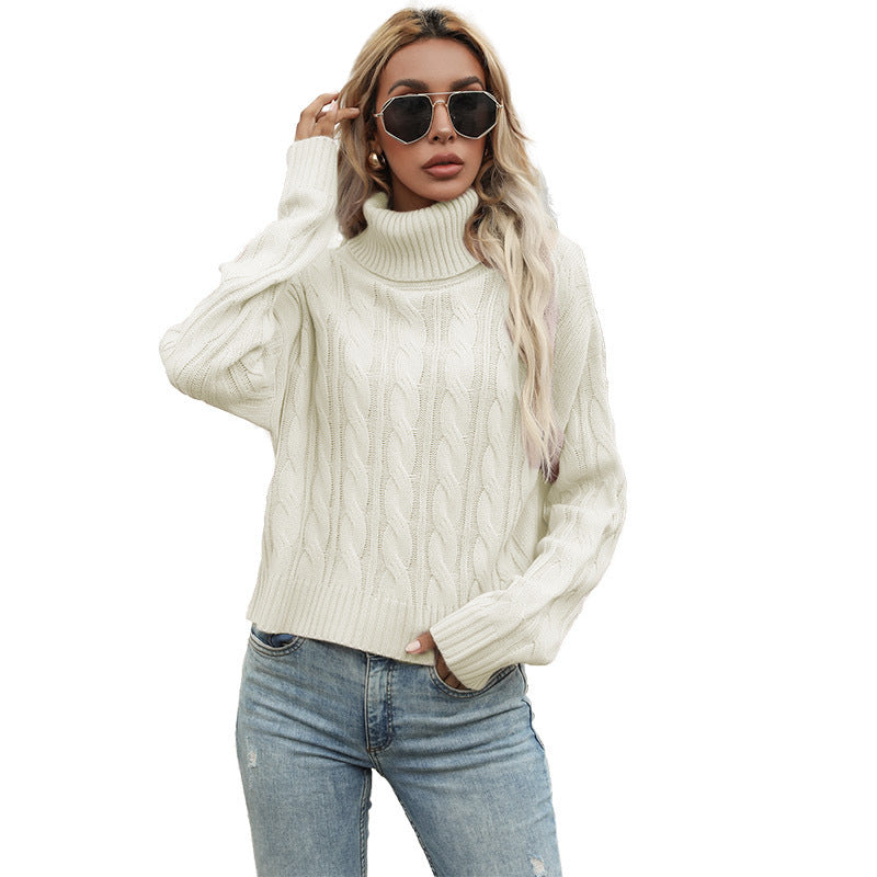 Pull-over femme grosse maille torsadée élégante