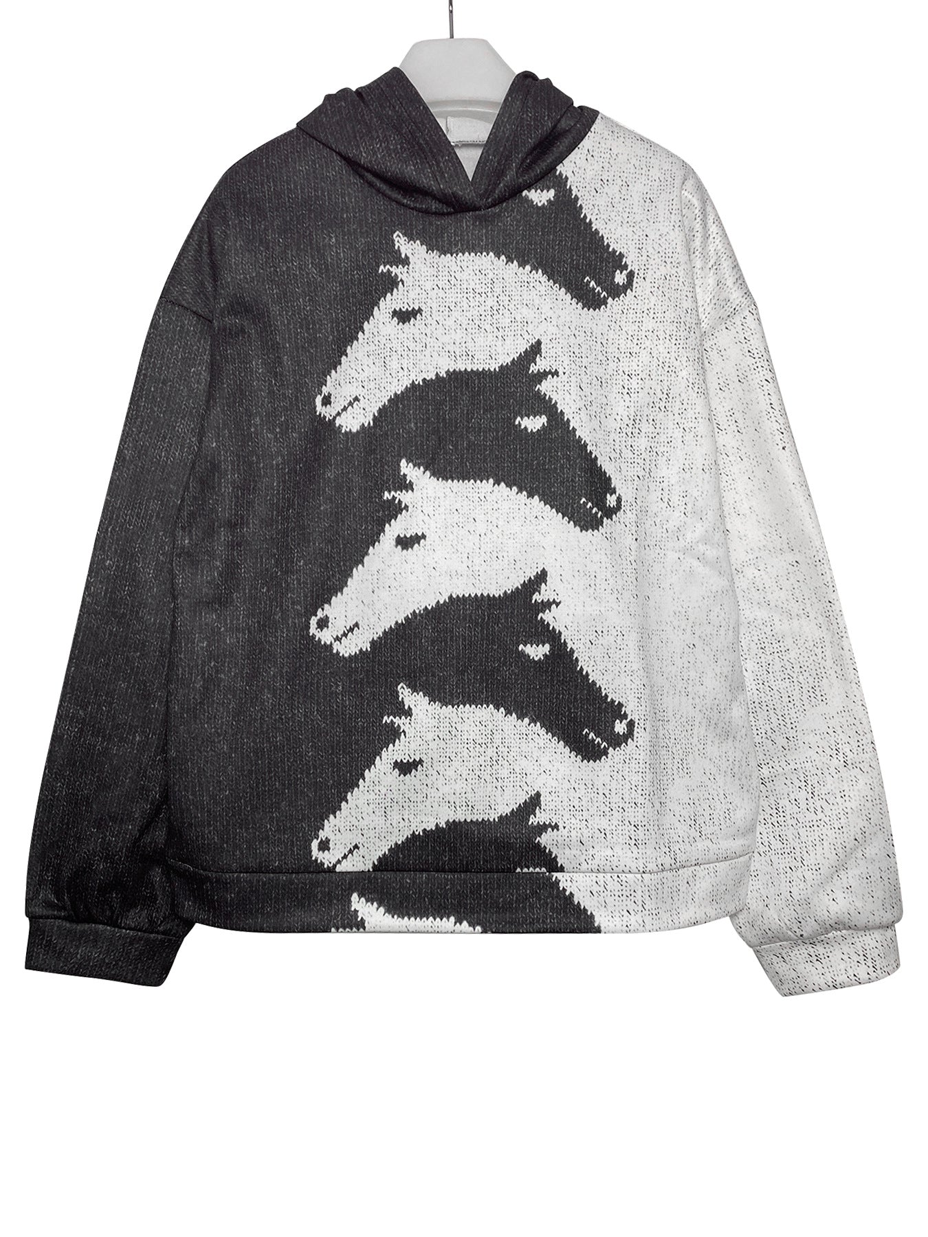 Damen Hoodie Pferdedesign Bequem Oversized - IdealeKleiden