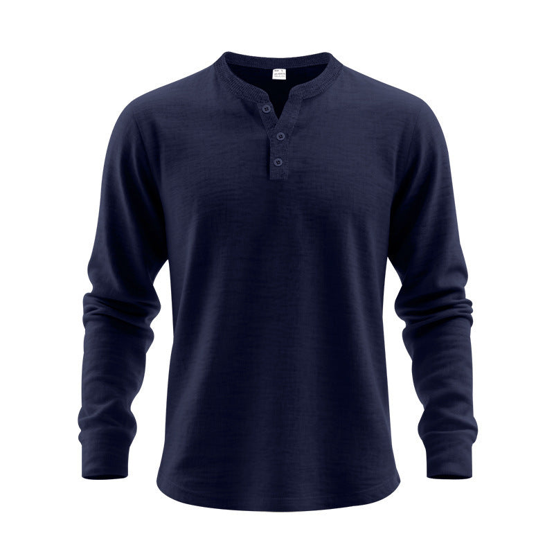 T-shirt à manches longues pour homme, design élégant, boutons