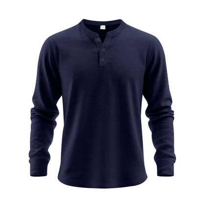 T-shirt à manches longues pour homme, design élégant, boutons