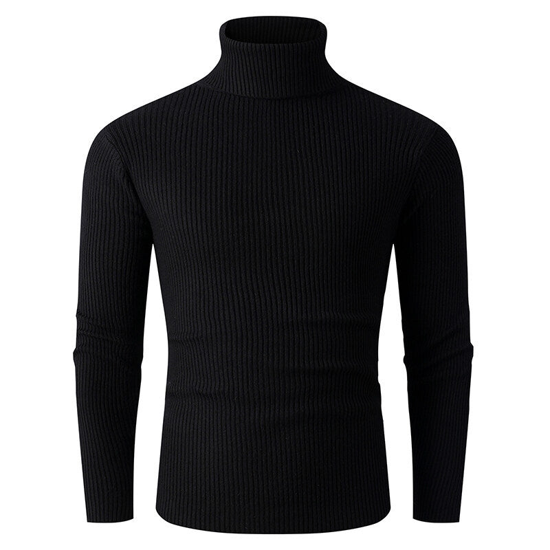 Pull en tricot pour homme Col roulé Côtes Design élégant