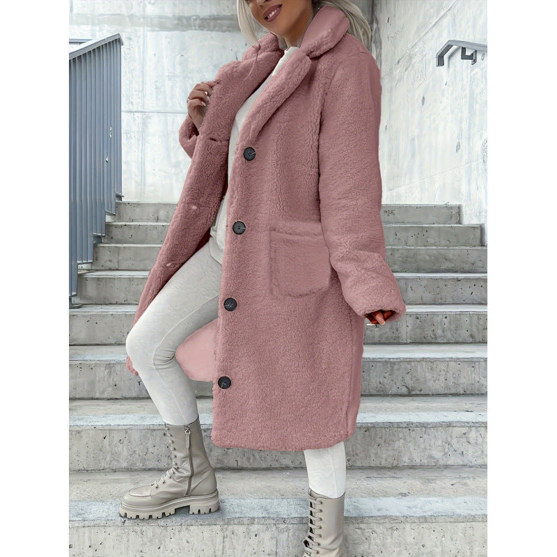 Manteau polaire femme doux avec poches