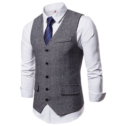Gilet Homme Classique Motif Chevrons Pratique