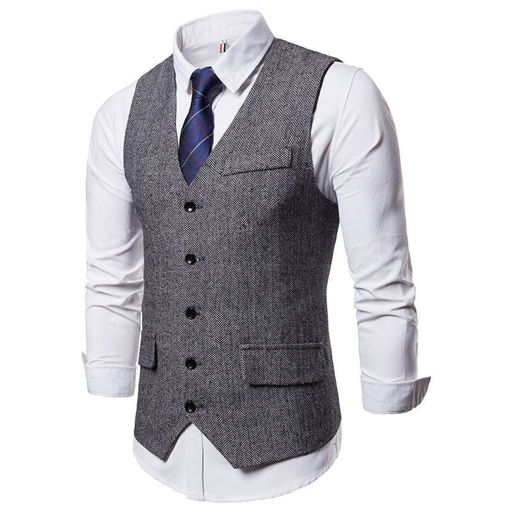 Gilet Homme Classique Motif Chevrons Pratique