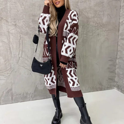 Cardigan pour femme Ample Géométrique Tendance