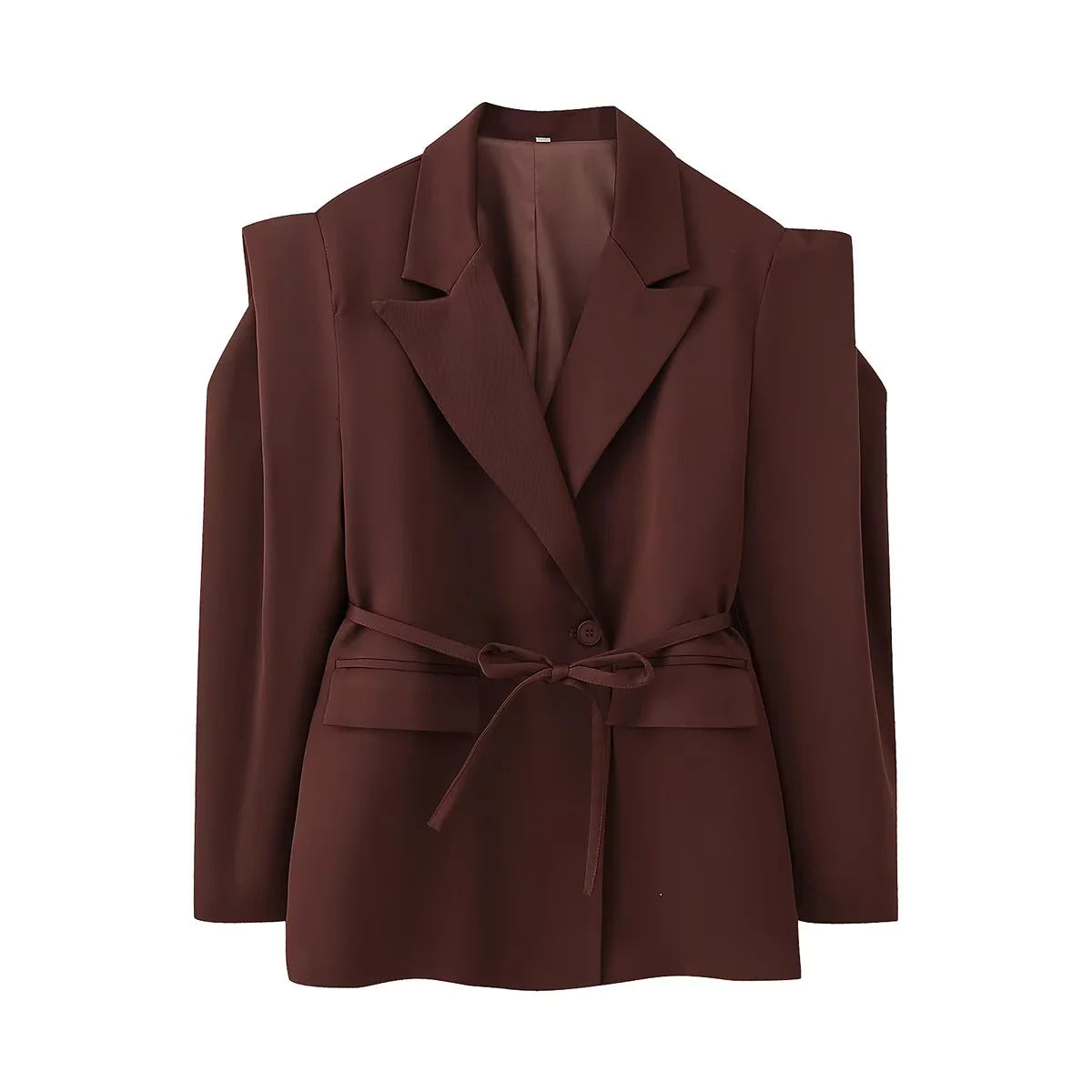 Veste blazer oversize élégante pour femme avec ceinture