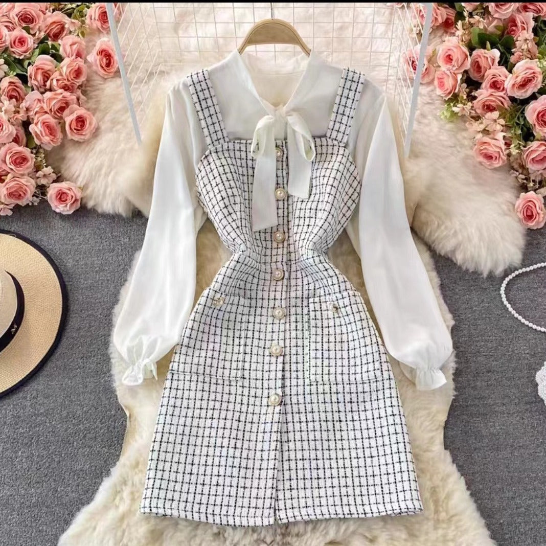 Robe évasée élégante pour femme avec nœud