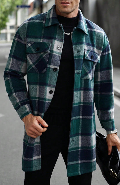 Veste en flanelle à carreaux coupe moderne pour homme