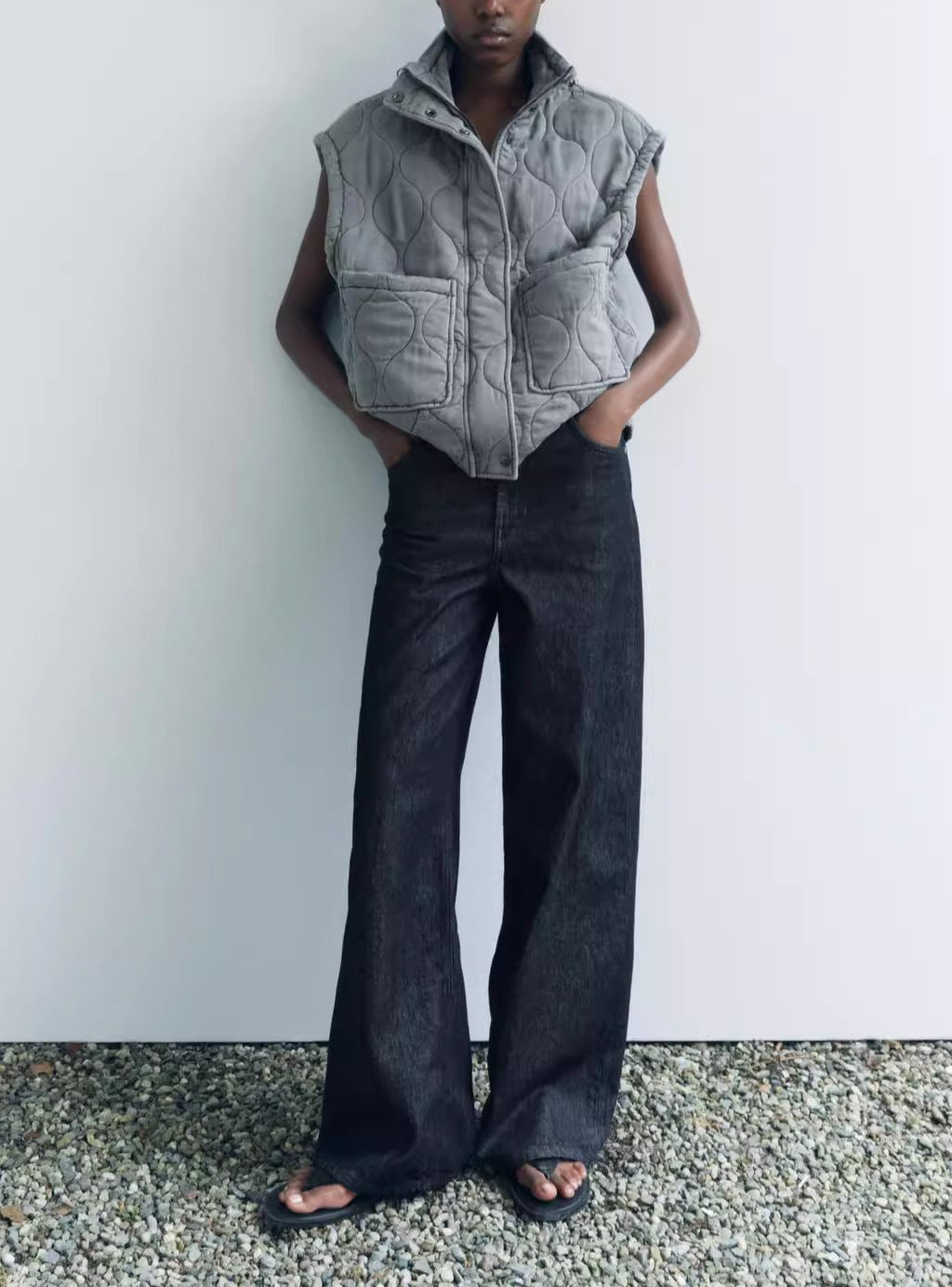 Gilet matelassé femme chaud avec poches de haute qualité