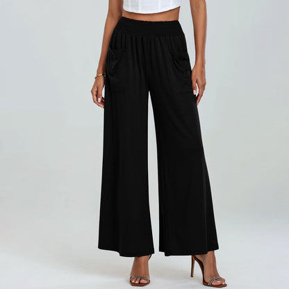 Pantalon Palazzo Femme Ample Confortable Élastique