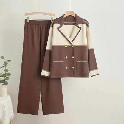 Ensemble de survêtement élégant pour femme avec double boutonnage