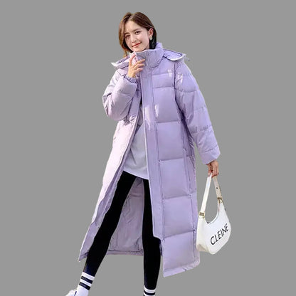 Robe d'hiver chaude veste longue matelassée pour femme