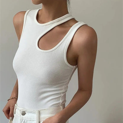 Débardeur Femme Sportif Haut à découpes Style moderne