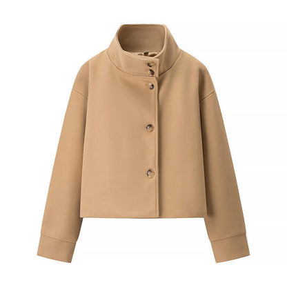 Veste Courte Femme Élégante Col Montant Moderne
