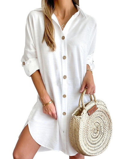 Robe chemisier élégante boutonnée pour femme