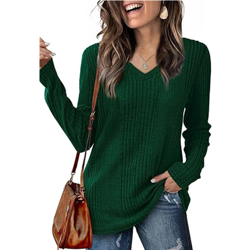 Pull pour femme, en tricot, col en V