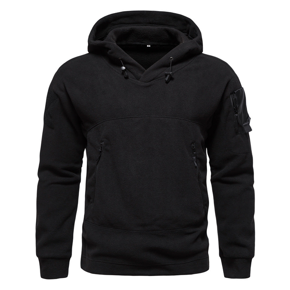 Sweat à capuche polaire moderne pour hommes avec poches zippées