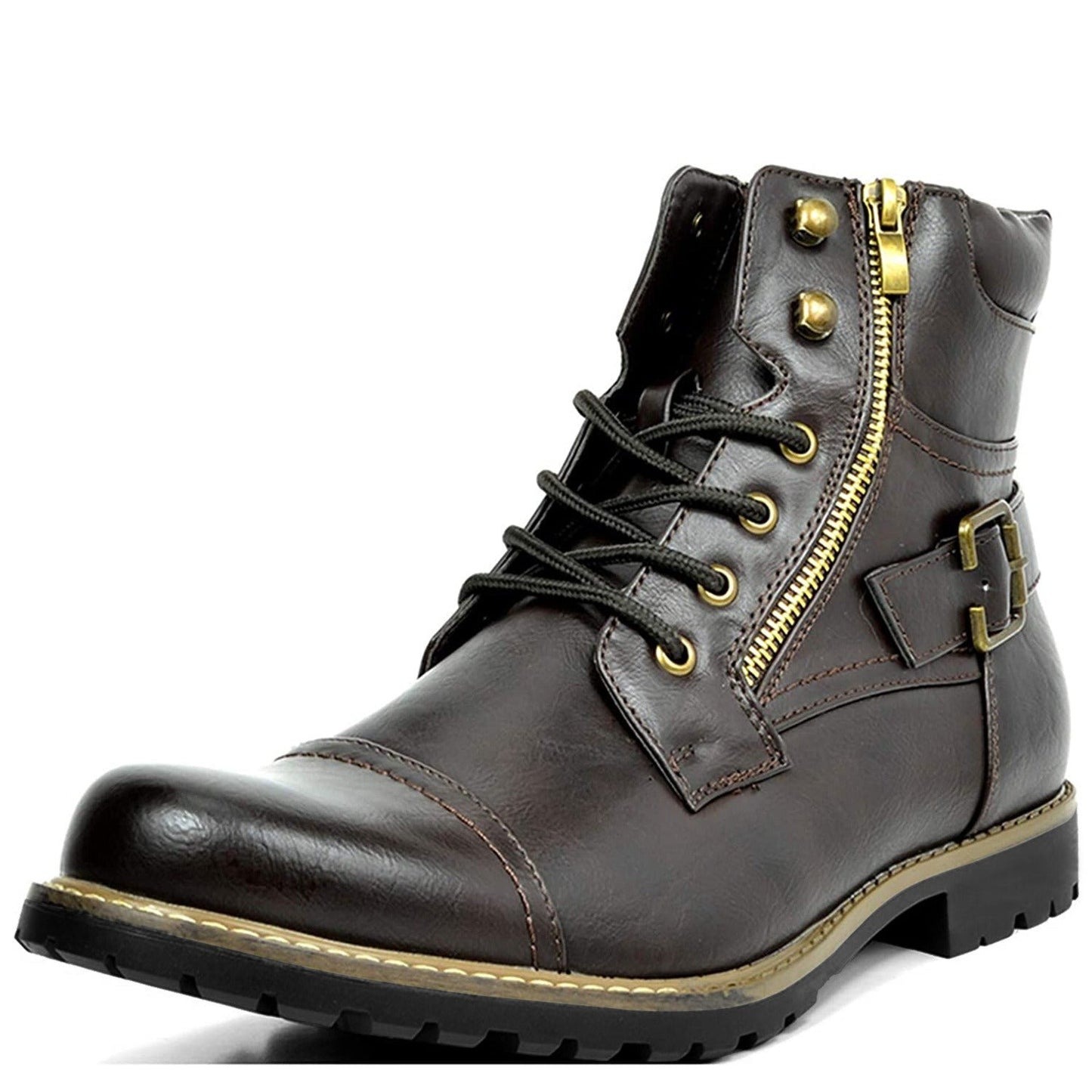Bottes en cuir style motard