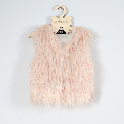 Gilet souple pour femme en fausse fourrure élégant à coupe ouverte