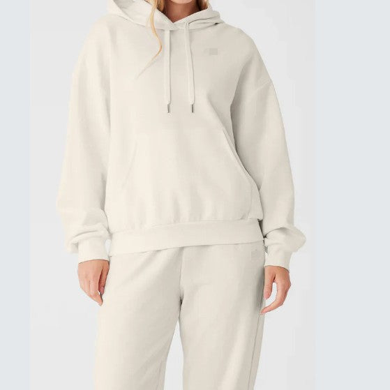 Pantalon de jogging sportif femme avec capuche et élastique