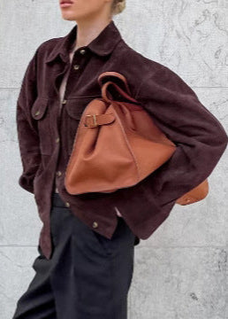 Stylische Overshirt aus Wildleder Modern - IdealeKleiden