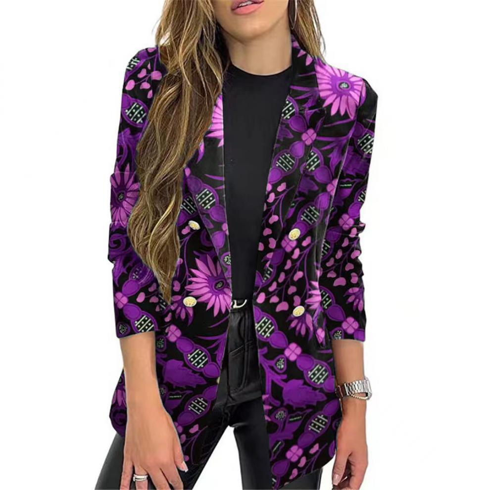 Blazer élégant pour femme Motif floral Vêtements d'été