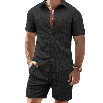 Ensemble Chemise Manches Courtes et Short Homme Design Moderne Été