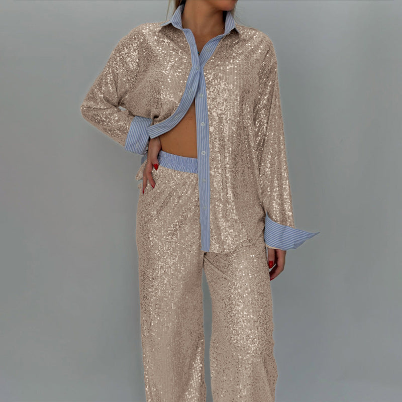 Ensemble deux pièces confortable veste ample et pantalon large