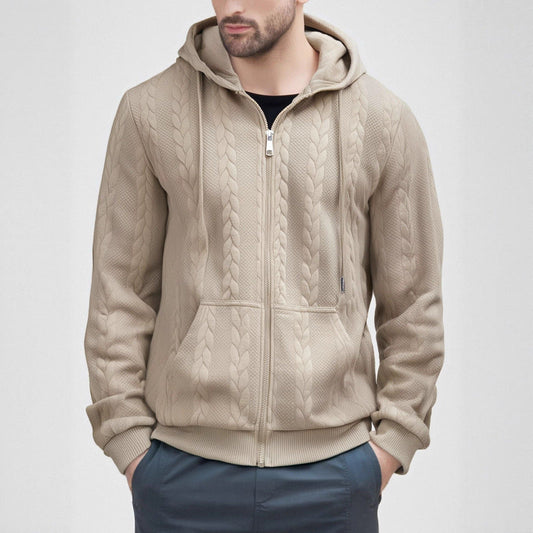 Herren Strickjacke Kapuze Warm Elegant - IdealeKleiden