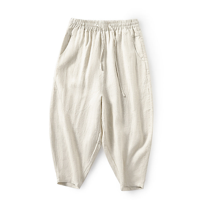 Pantalon en lin femme confortable élégant doux