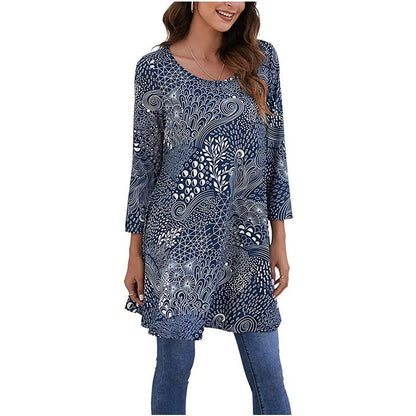 Tunique femme imprimé mandala robe d'été élégante