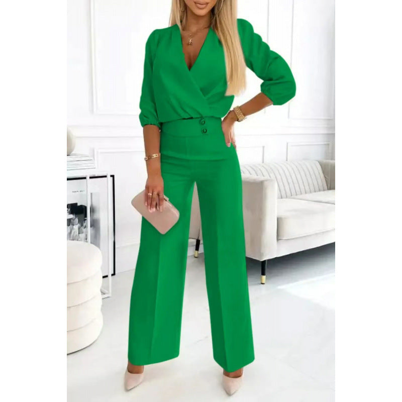 Combinaison élégante Femme Large Jambe Robe de Soirée