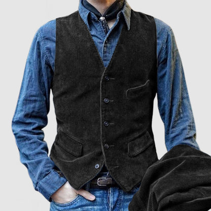 Gilet homme en velours côtelé coupe élégante et moderne