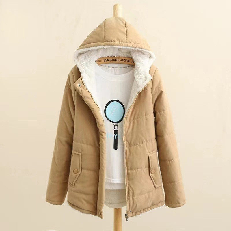 Veste d'hiver matelassée chaude à capuche pour femme
