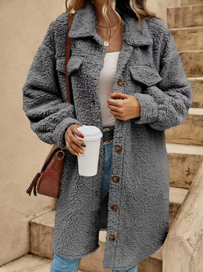 Manteau doux en sherpa grande taille