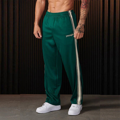 Pantalon de jogging sportif homme avec bandes contrastantes