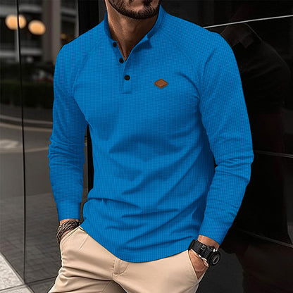 T-shirt à manches longues pour homme, motif élégant, col moderne