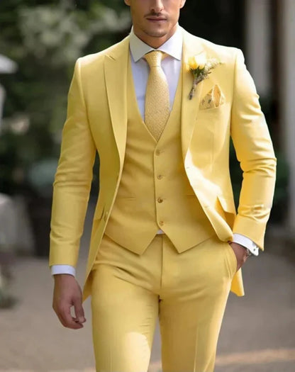Herren-Anzug 3-teilig Elegant Slim-Fit - IdealeKleiden