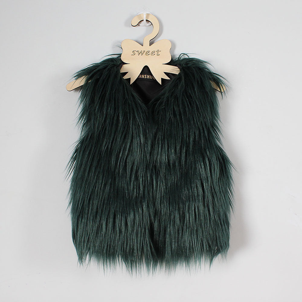 Gilet en fausse fourrure pour femmes Col haut Doux et élégant