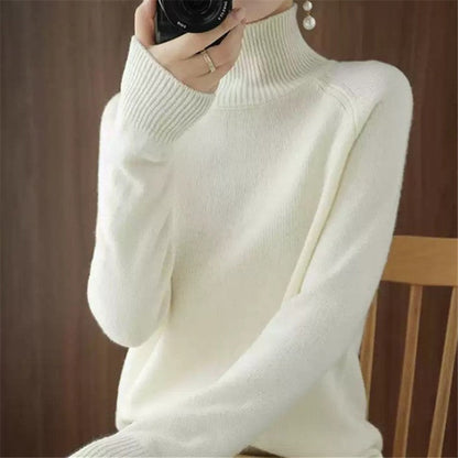 Pull Femme Mérinos Doux Col Roulé Élégance