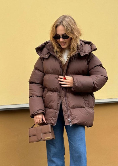 Veste d'hiver Marron chocolat Chaude et élégante