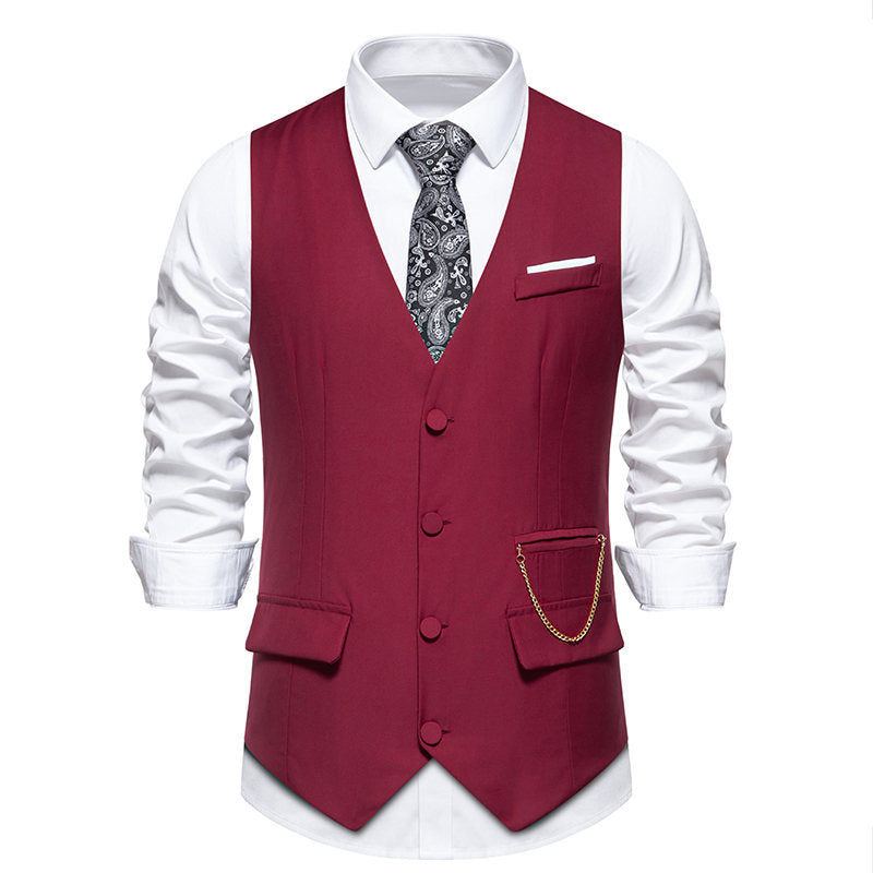 Gilet de costume élégant et moderne pour homme avec poches