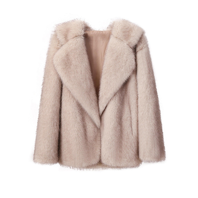 Veste femme en fausse fourrure élégante douce coupe
