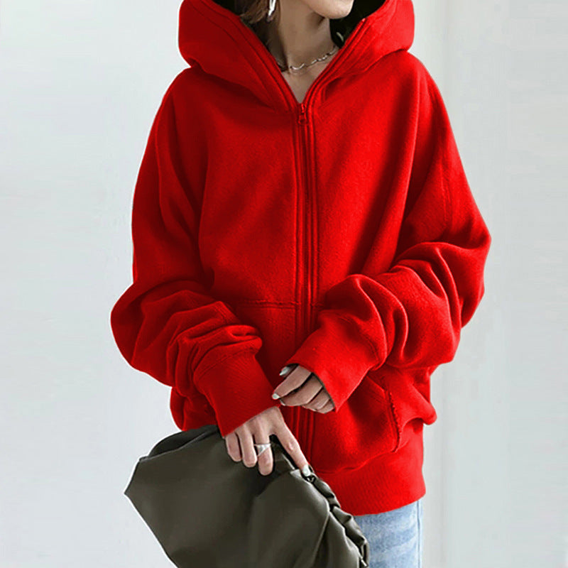 Blouson en cuir tendance, fermeture éclair, ajusté